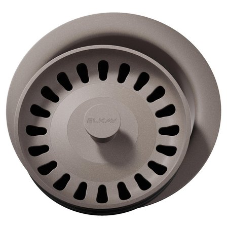 ELKAY Polymer Disposer Flange With Removable Basket Strainer And Rubber Stopper Silvermist LKQD35SM